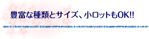 �L�x�Ȏ�ނƃT�C�Y�A�����b�g��OK!!